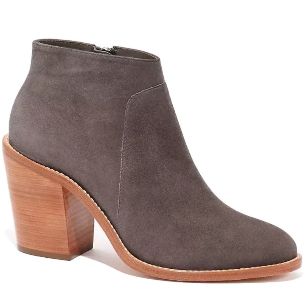 Loeffler Randall Ella Bootie N5140 Dark Gray Women’s Size 6.5 Stacked Heel